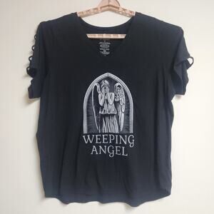 Dr Who Weeping Angel Shirt Womens 4X Plus Size Black White Her Universe
